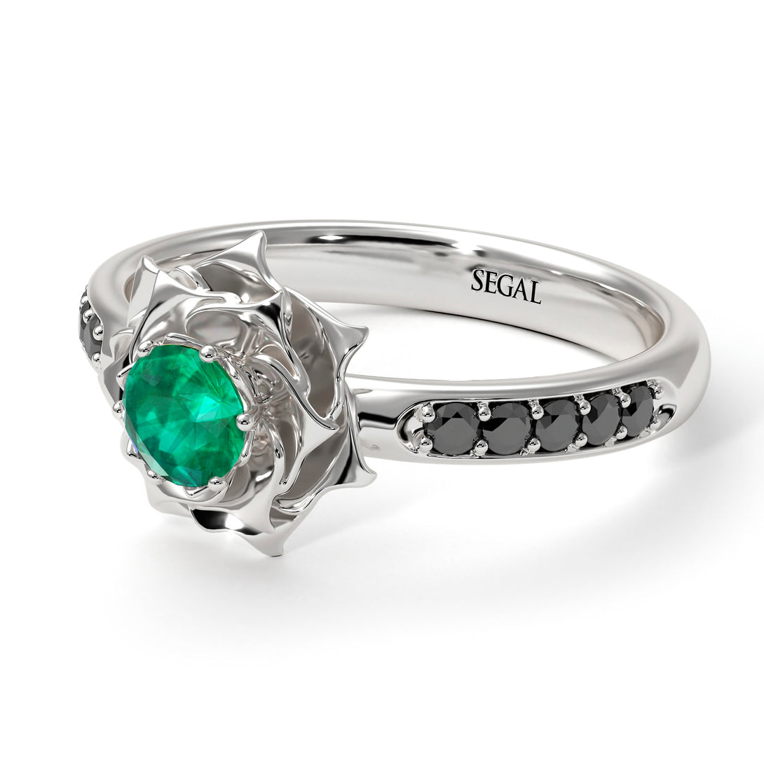 A lady's Rose Emerald Engagement Ring - Elena no. 21