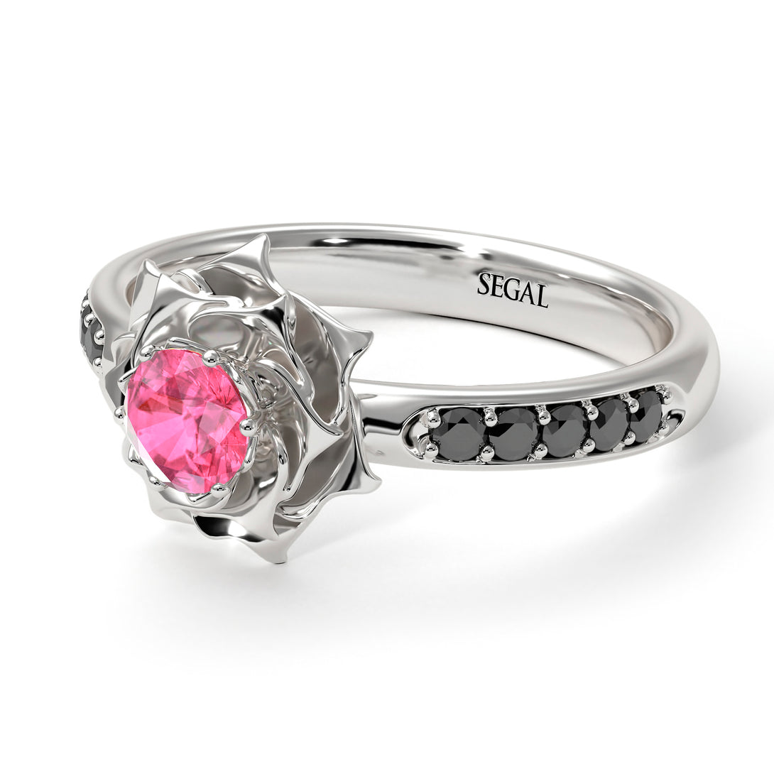 A lady's Rose Pink Moissanite Ring- Elena no. 806