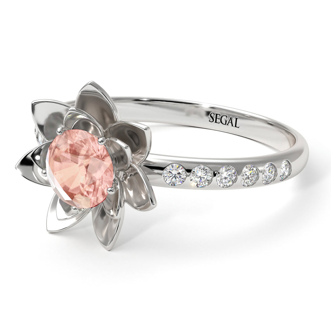Lotus Flower Morganite ring - Lotus no. 903