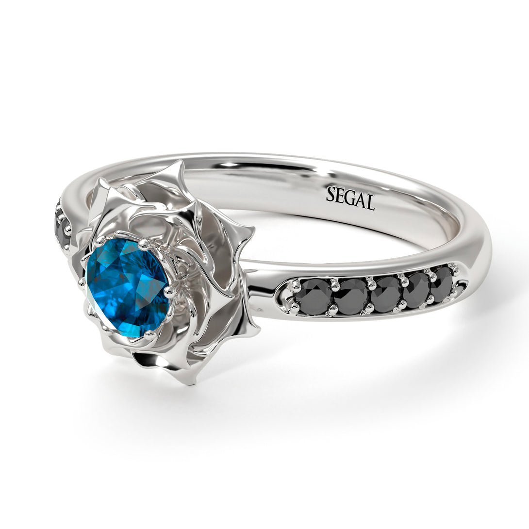 A lady's Rose Blue Topaz Ring- Elena no. 506