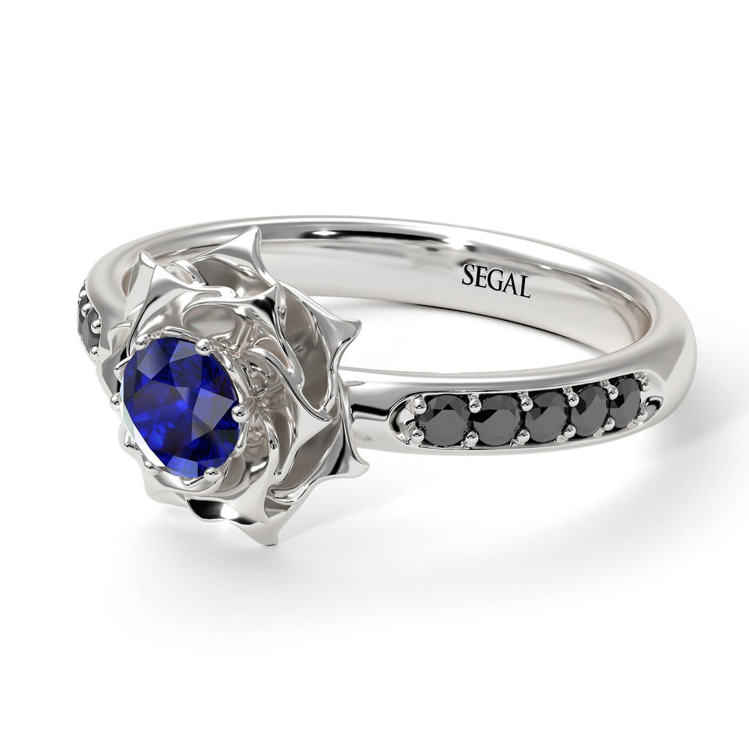 A lady's Rose Blue Sapphire Ring- Elena no. 24