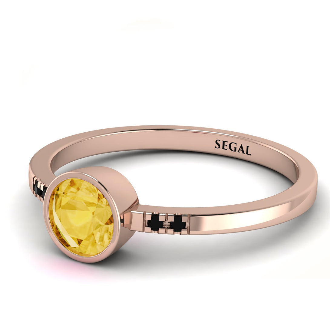 Bezel Minimalist Citrine Ring - Kinsley No. 605