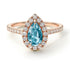 Pear Shaped Halo Aquamarine Ring - Janet No. 402