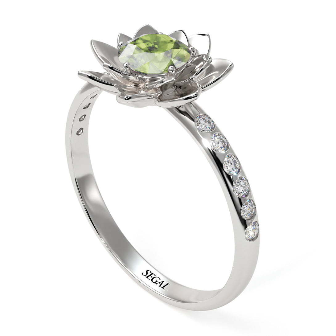 Lotus Flower Peridot ring - Lotus no. 703