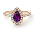 Pear Shaped Halo Amethyst Ring - Janet No. 302