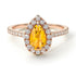 Pear Shaped Halo Yellow Diamond Ring - Janet No. 1002