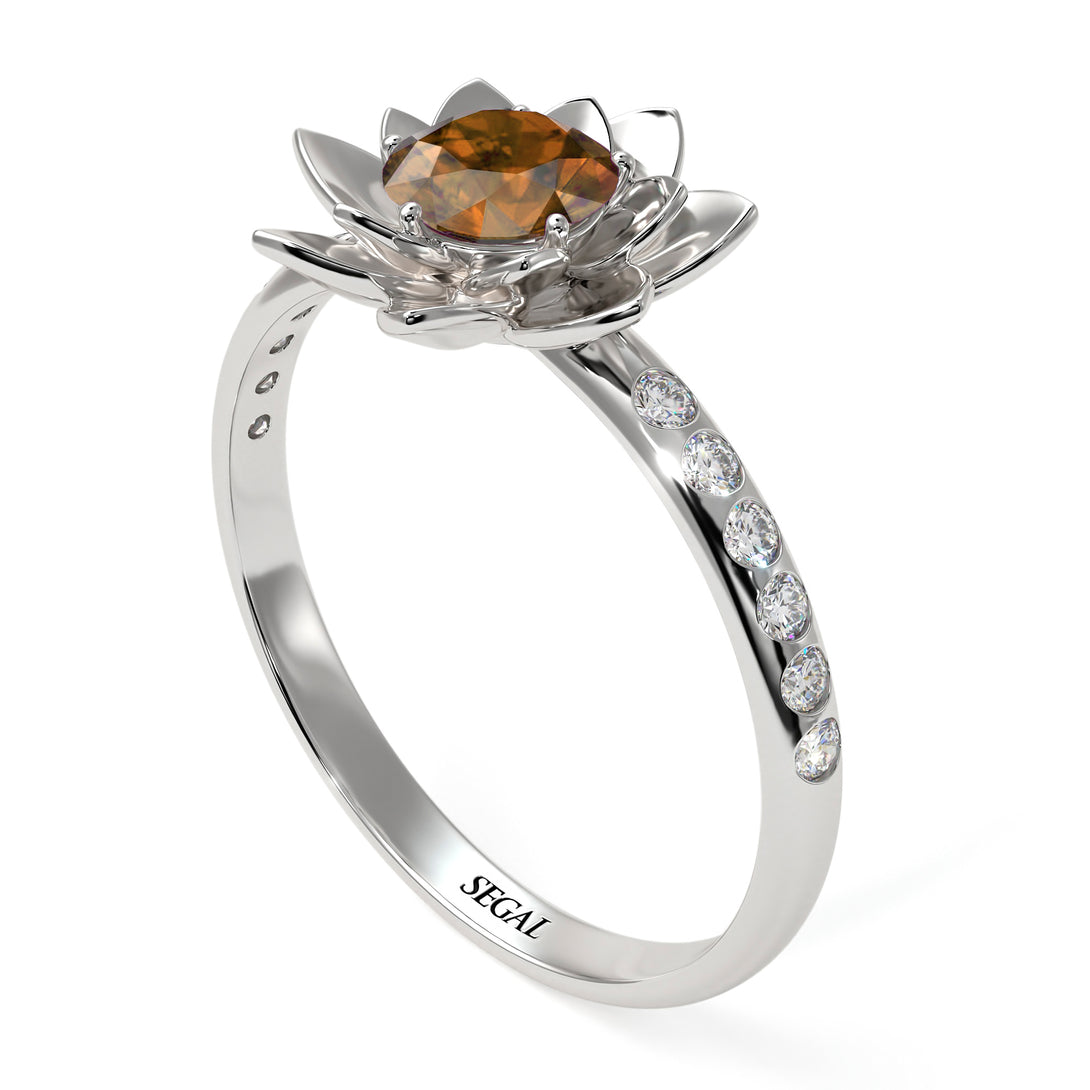 Lotus Flower Brown Diamond ring - Lotus no. 1103