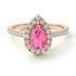 Pear Shaped Halo Pink Moissanite Ring - Janet No. 802