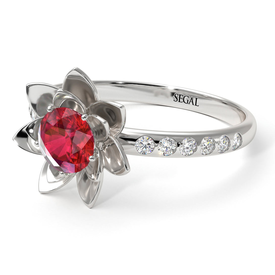 Lotus Flower Ruby ring - Lotus no. 15