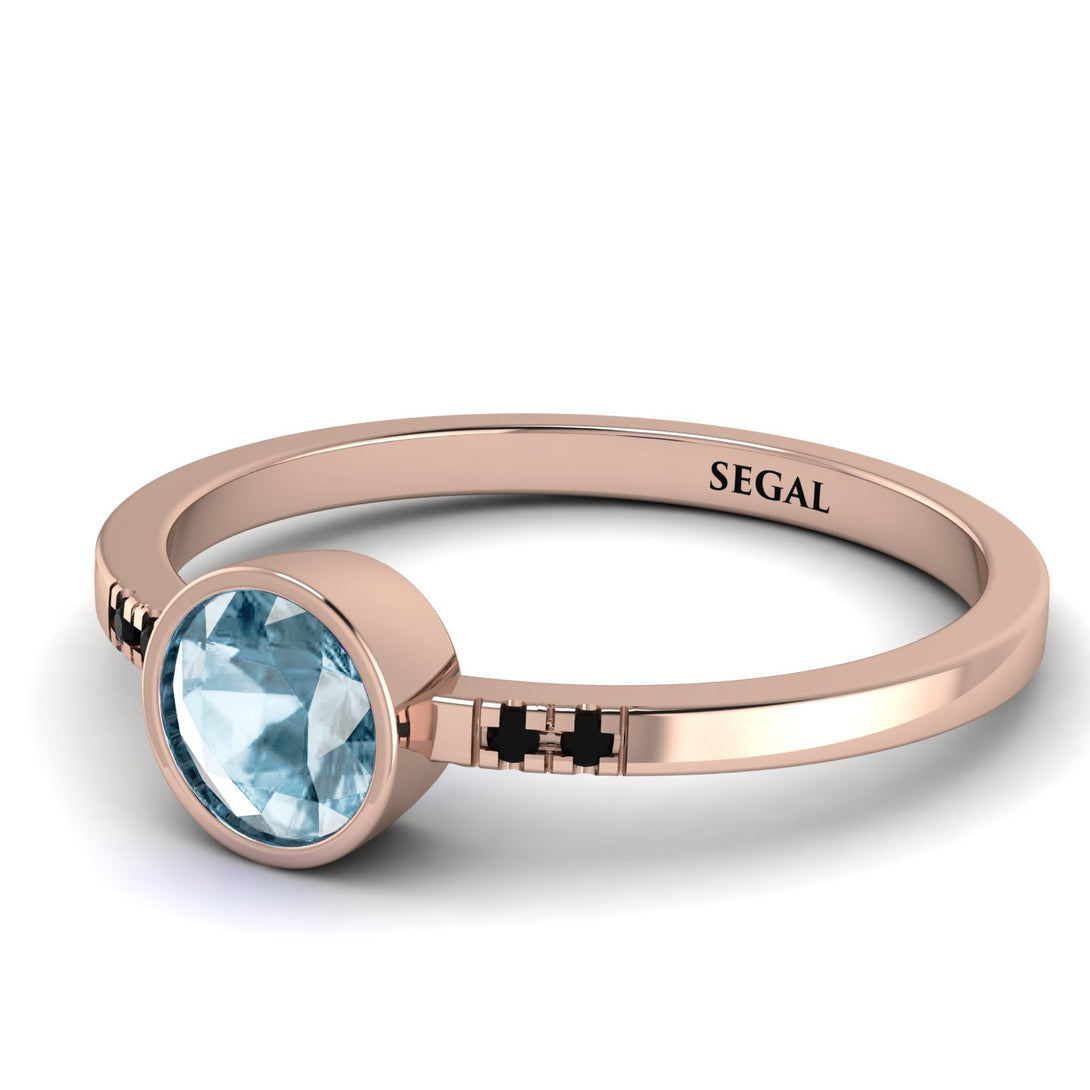 Bezel Minimalist Aquamarine Ring - Kinsley No. 405
