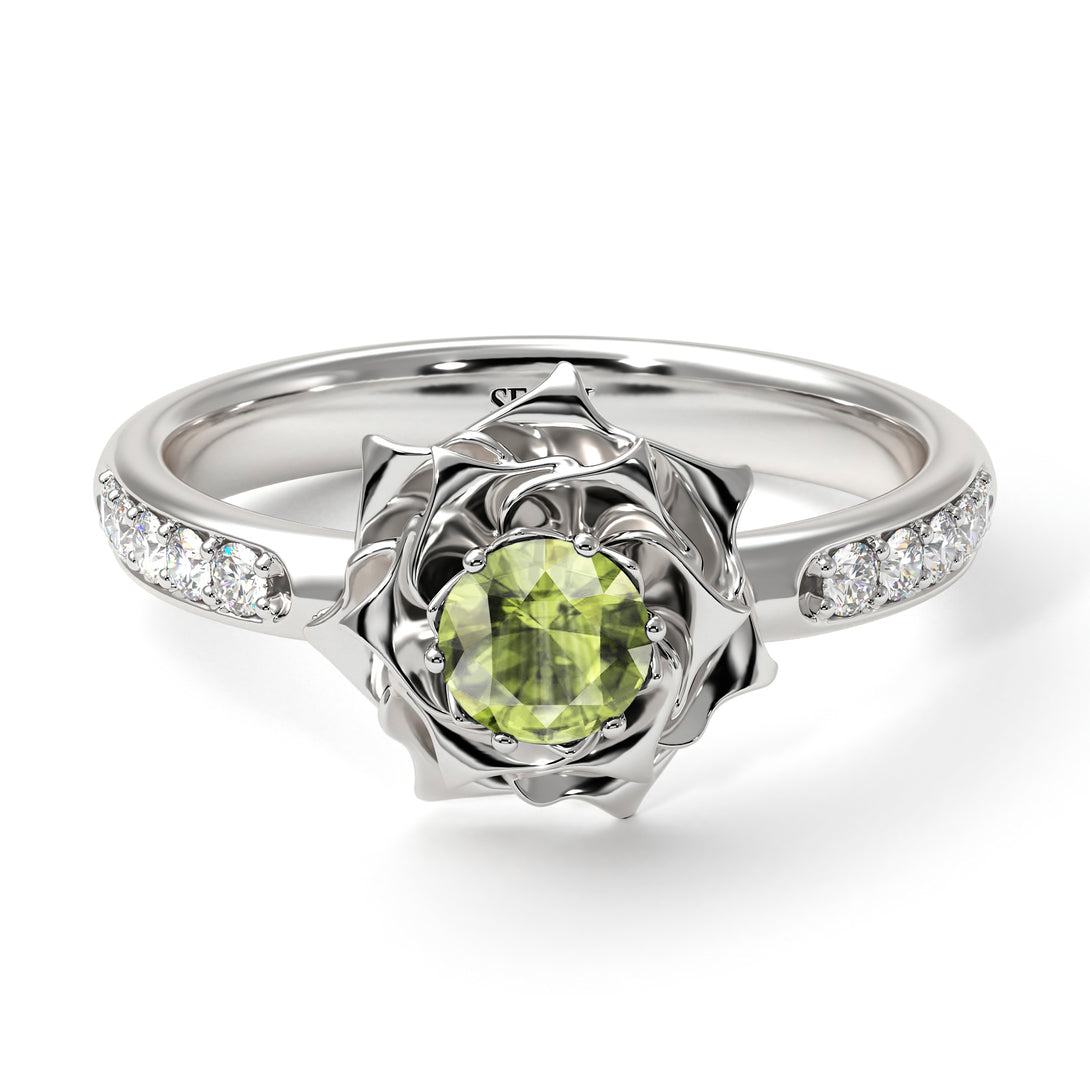 A lady's Rose Peridot Ring- Elena no. 703