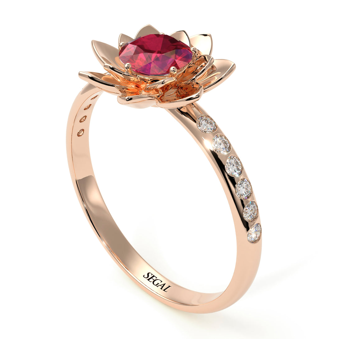 Lotus Flower Ruby ring - Lotus no. 14