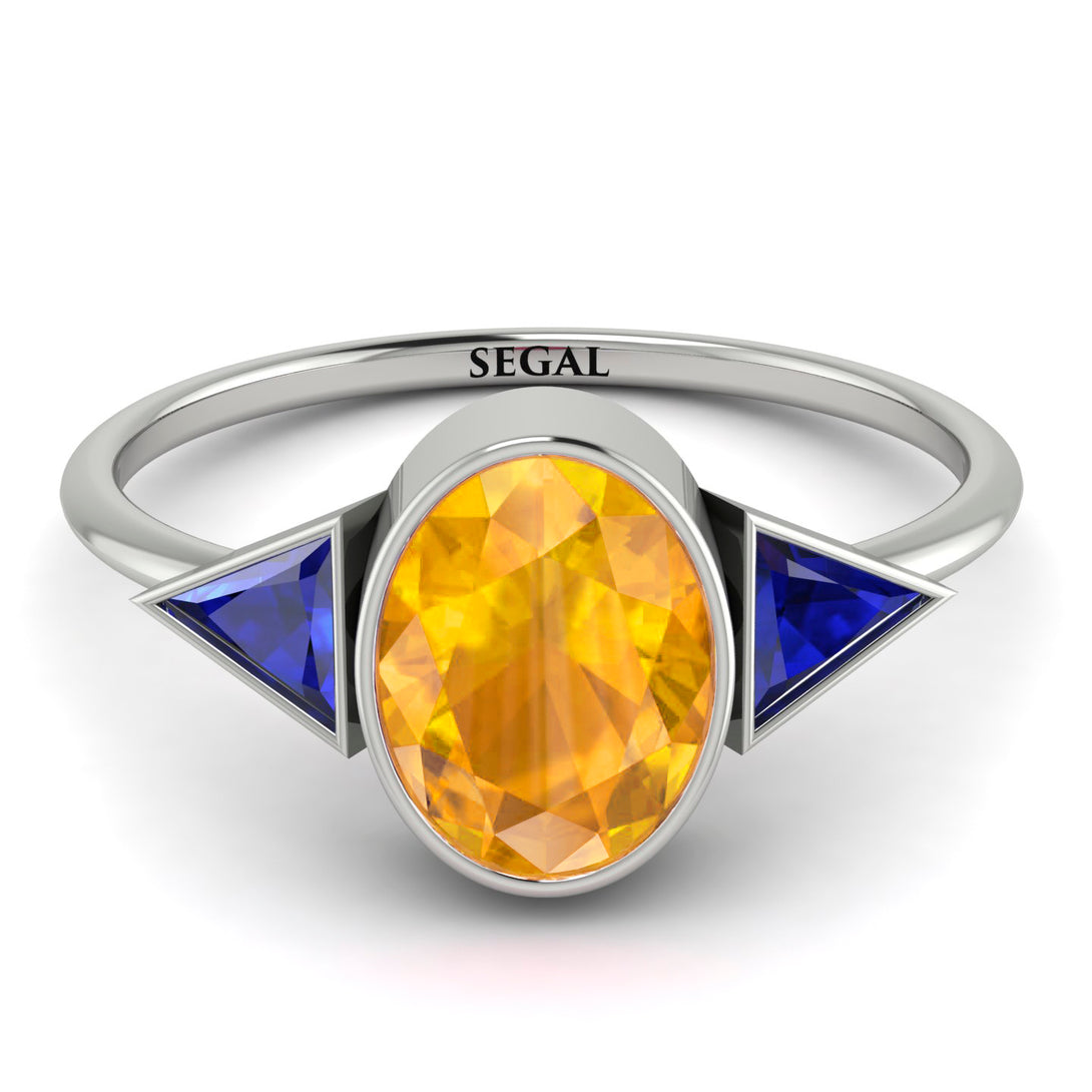 Geometrical Bezel Yellow Diamond Ring - Trinity No. 1015