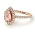 Pear Shaped Halo Morganite Ring - Janet No. 902