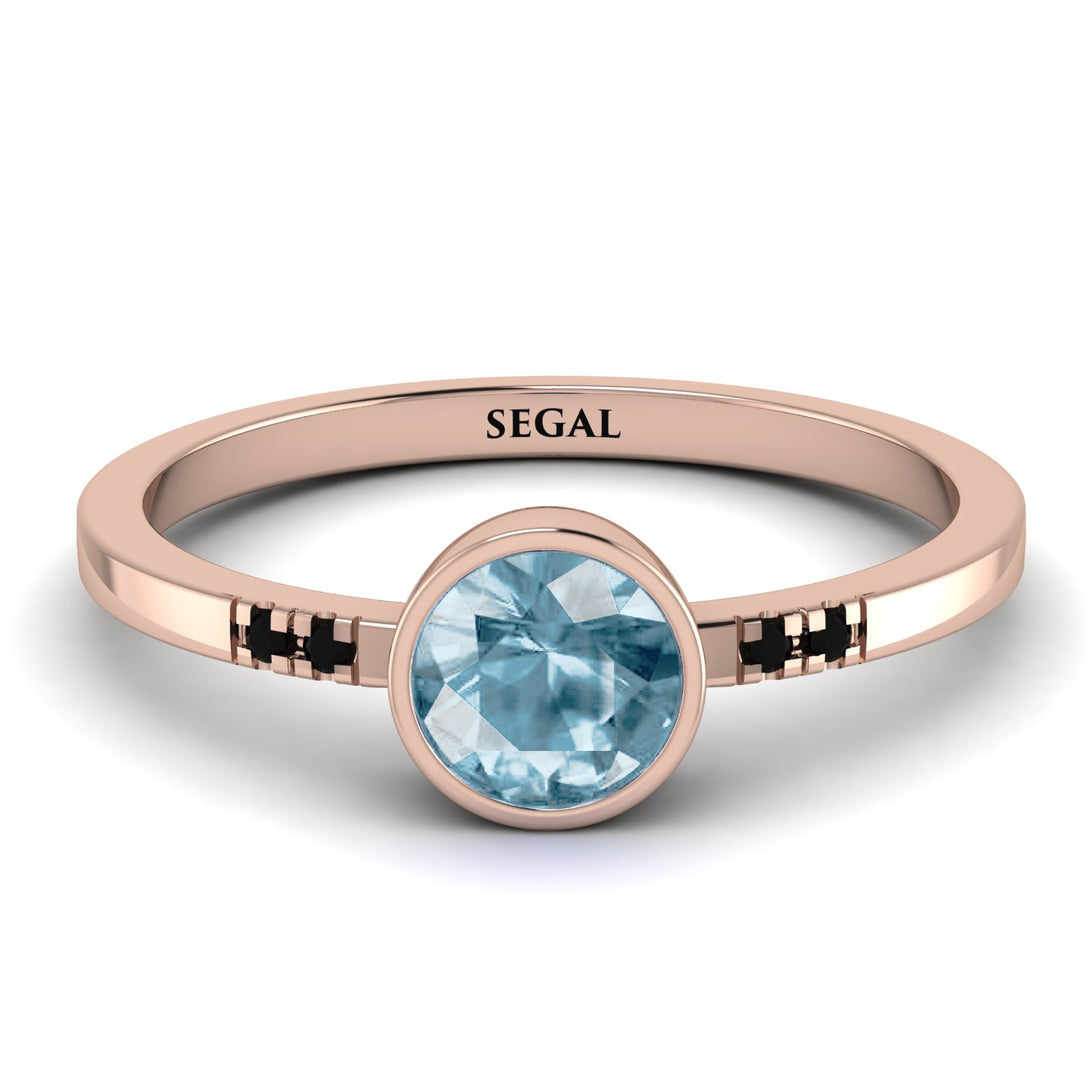 Bezel Minimalist Aquamarine Ring - Kinsley No. 405