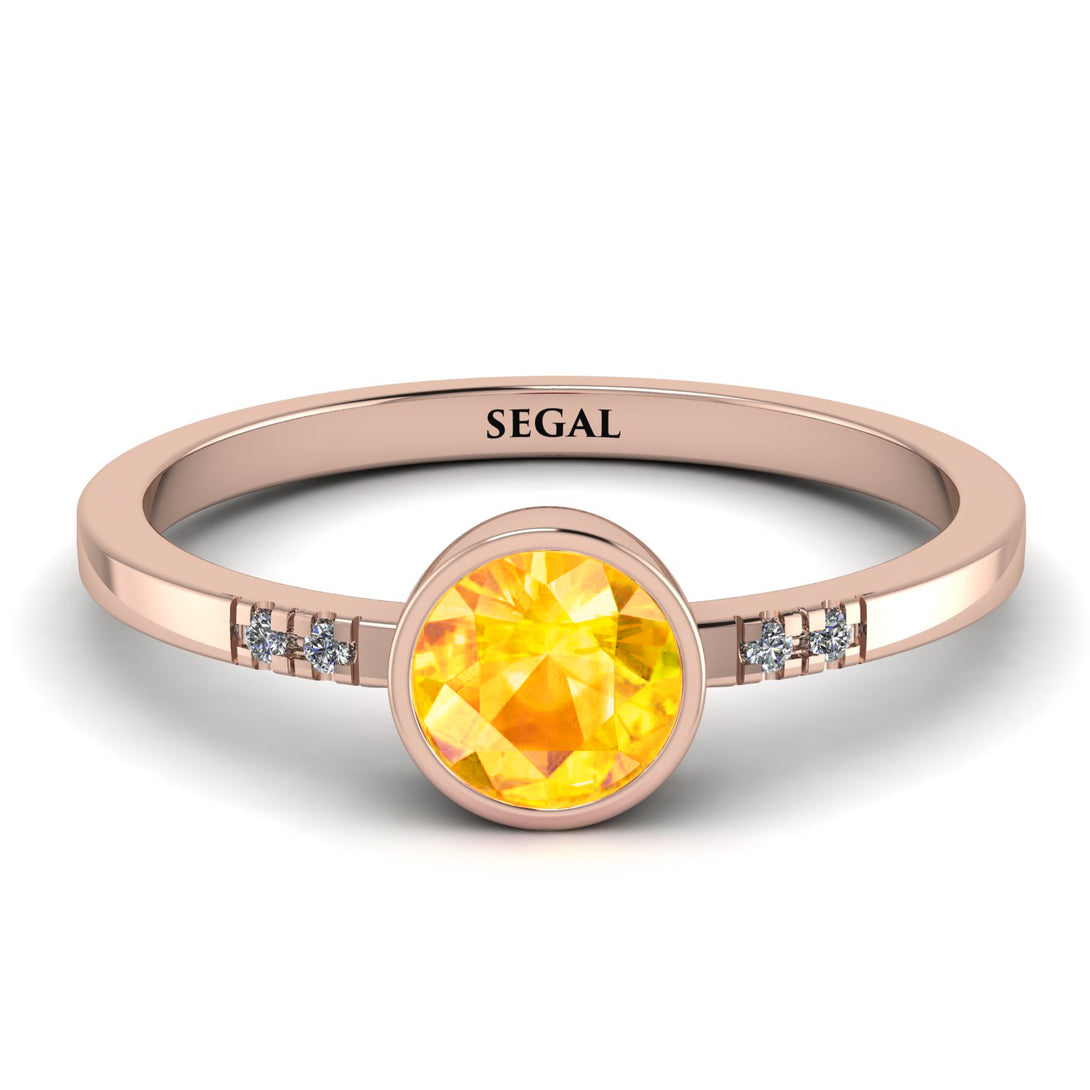 Bezel Minimalist Yellow Diamond Ring - Kinsley No. 1002