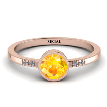 Bezel Minimalist Yellow Diamond Ring - Kinsley No. 1002 image 1
