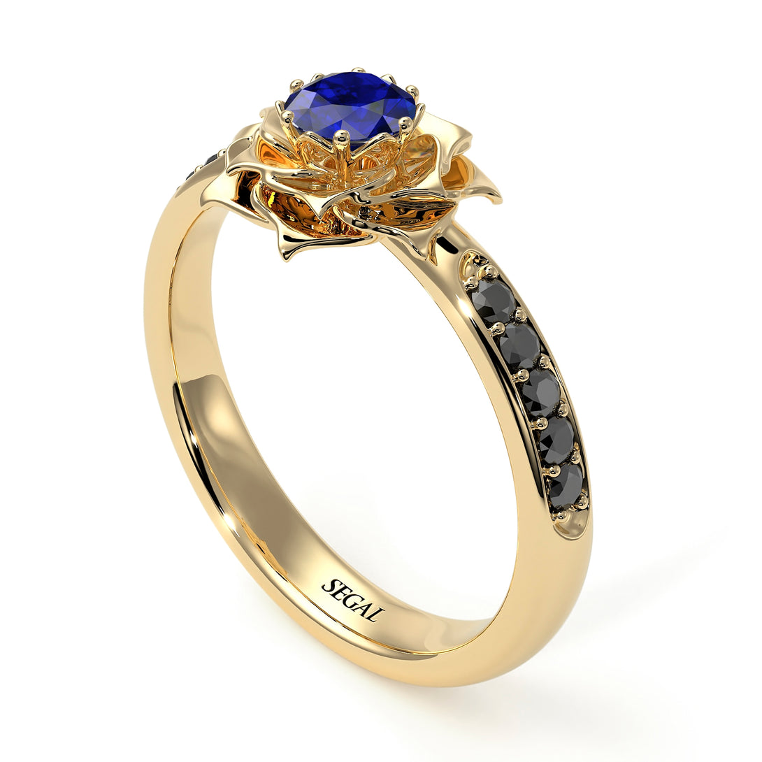 A lady's Rose Blue Sapphire Ring- Elena no. 22