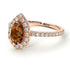 Pear Shaped Halo Brown Diamond Ring - Janet No. 1102