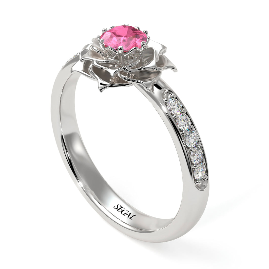 A lady's Rose Pink Moissanite Ring- Elena no. 803
