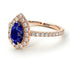 Pear Shaped Halo Sapphire Ring - Janet No. 26