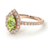 Pear Shaped Halo Peridot Ring - Janet No. 702