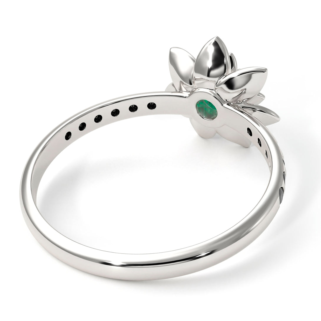 Lotus Flower Emerald ring - Lotus no. 24