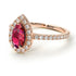 Pear Shaped Halo Ruby Ring - Janet No. 32