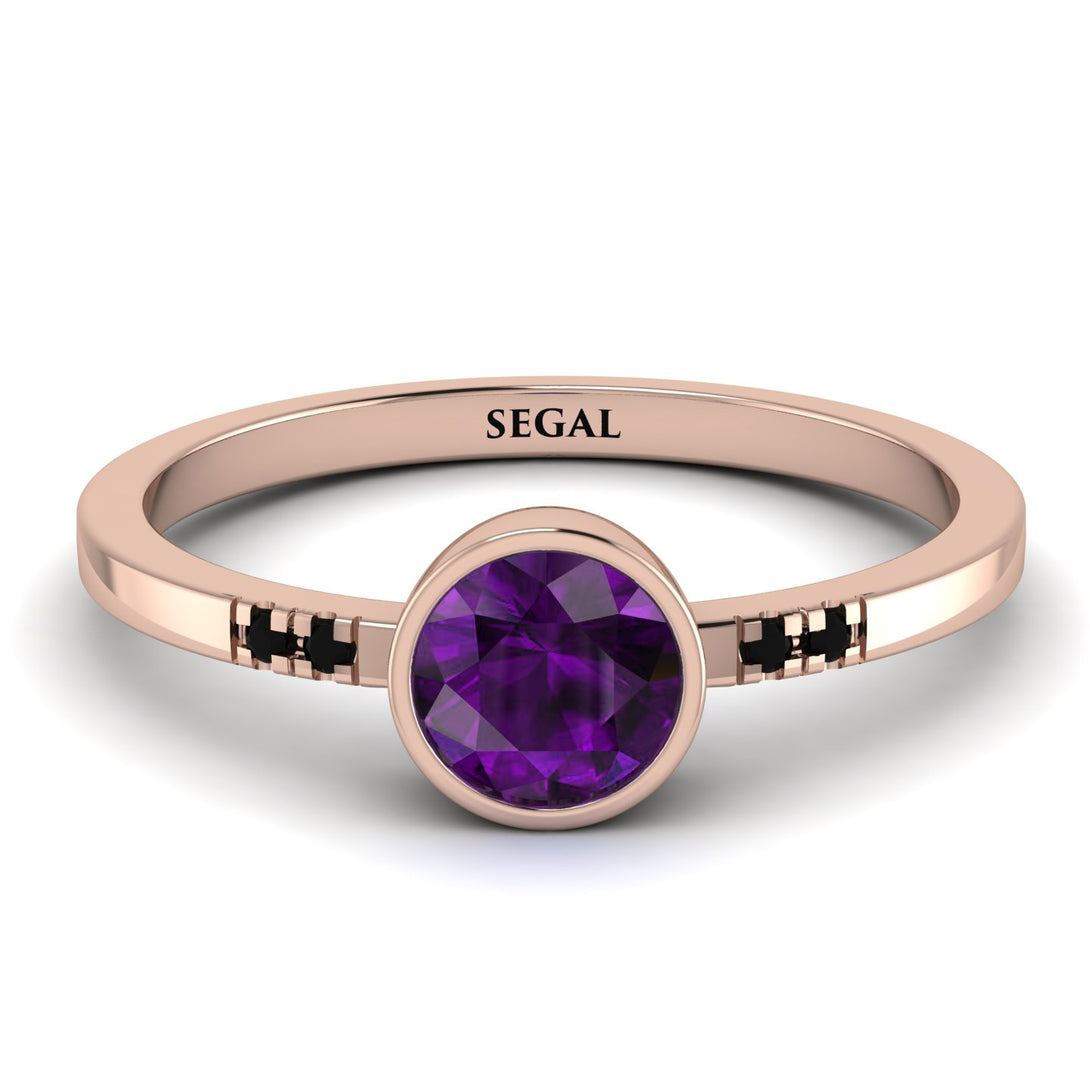 Bezel Minimalist Amethyst Ring - Kinsley No. 305