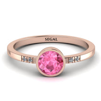 Bezel Minimalist Pink Moissanite Ring - Kinsley No. 802 image 1