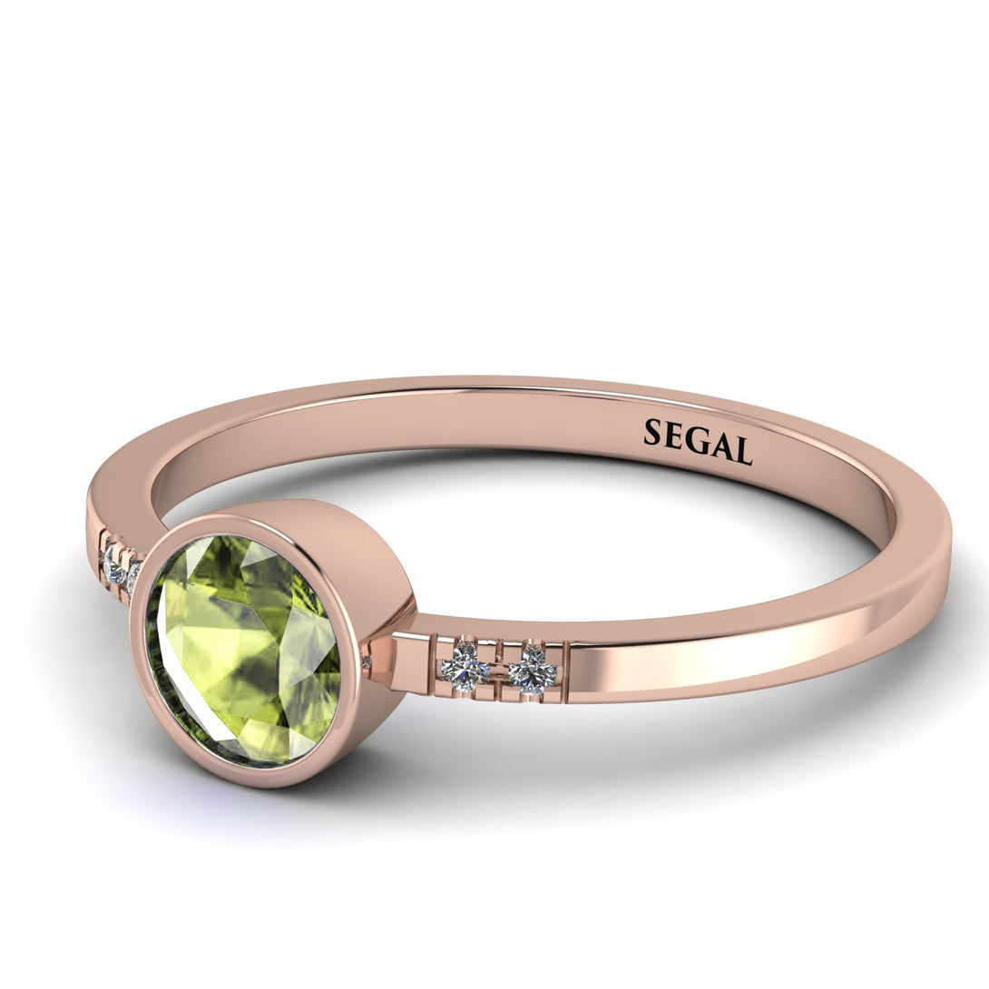 Bezel Minimalist Peridot Ring - Kinsley No. 702