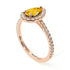 Pear Shaped Halo Citrine Ring - Janet No. 602
