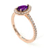 Pear Shaped Halo Amethyst Ring - Janet No. 302
