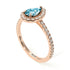 Pear Shaped Halo Aquamarine Ring - Janet No. 402