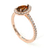 Pear Shaped Halo Brown Diamond Ring - Janet No. 1102