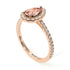 Pear Shaped Halo Morganite Ring - Janet No. 902