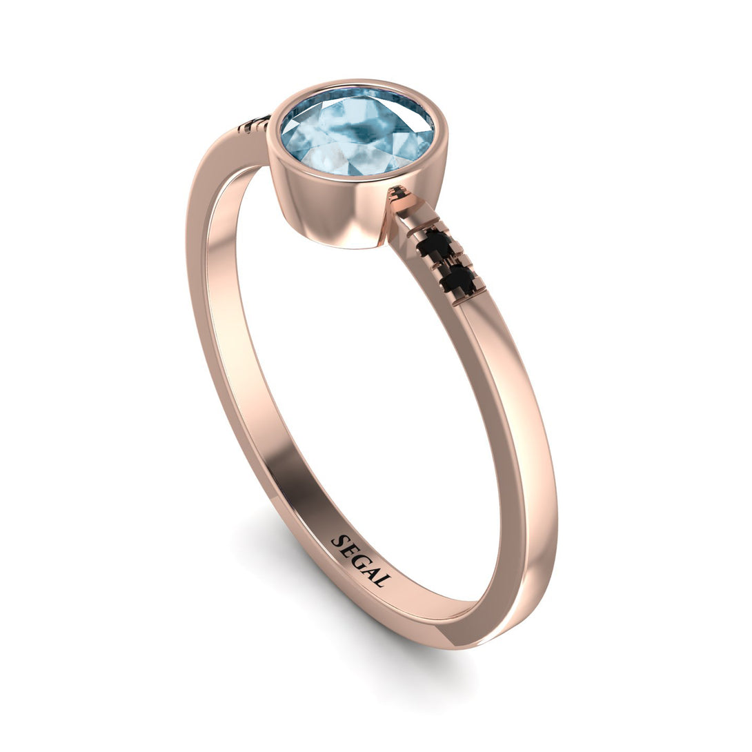 Bezel Minimalist Aquamarine Ring - Kinsley No. 405