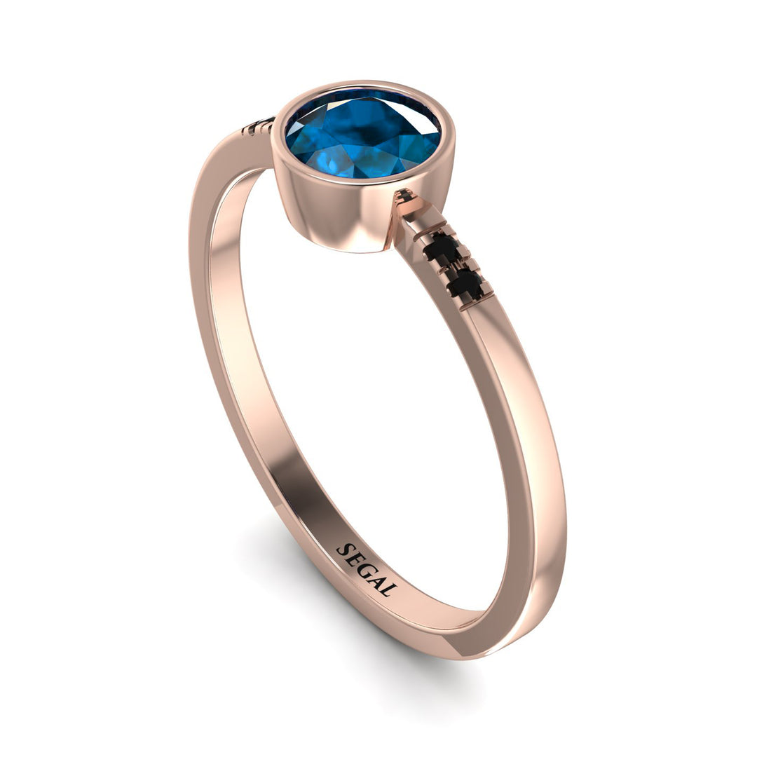 Bezel Minimalist Blue Topaz Ring - Kinsley No. 505