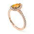 Pear Shaped Halo Yellow Diamond Ring - Janet No. 1002