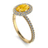 Oval Citrine Halo Hidden Diamonds Ring - Amy No. 601
