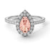Pear Shaped Halo Morganite Ring - Janet No. 903