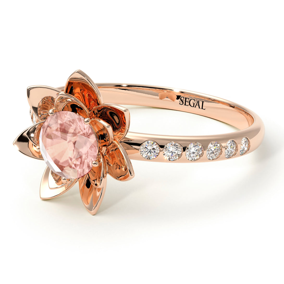 Lotus Flower Morganite ring - Lotus no. 902