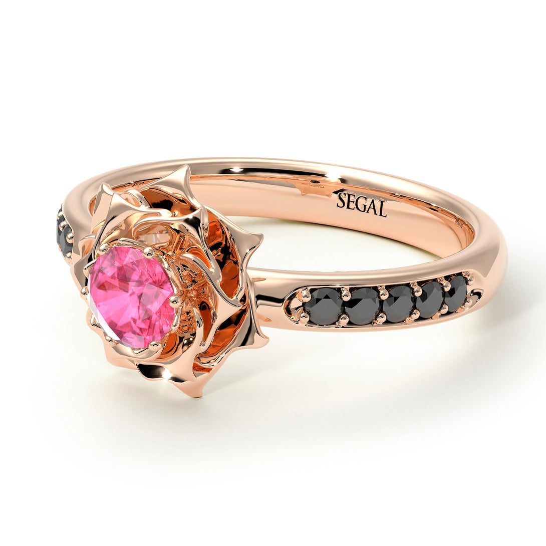 A lady's Rose Pink Moissanite Ring- Elena no. 805
