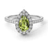 Pear Shaped Halo Peridot Ring - Janet No. 703