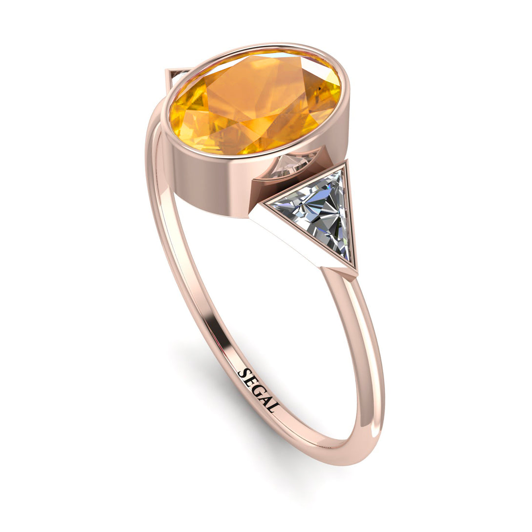 Geometrical Bezel Yellow Diamond Ring - Trinity No. 1002