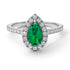 Pear Shaped Halo Emerald Ring - Janet No. 21