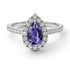 Pear Shaped Halo Tanzanite Ring - Janet No. 203