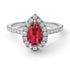 Pear Shaped Halo Ruby Ring - Janet No. 33