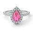 Pear Shaped Halo Pink Moissanite Ring - Janet No. 803