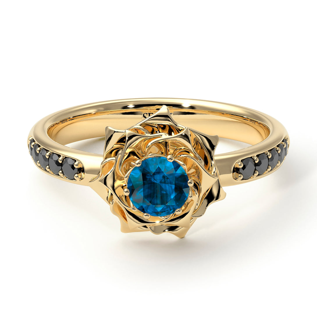 A lady's Rose Blue Topaz Ring- Elena no. 504